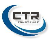 Logo von CTR Fahrzeuge mit blauem Bogen und schwarzem Text auf weißem Hintergrund.