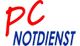 Text: "PC NOTDIENST" in Rot und Blau.