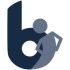 Ein stilisiertes Logo mit einem großen blauen "b" und einer Silhouette eines Menschen.