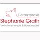 Logo Tierarztpraxis mit Hund und Text: "Verhaltenstherapie & Hausbesuche, Stephanie Grath".