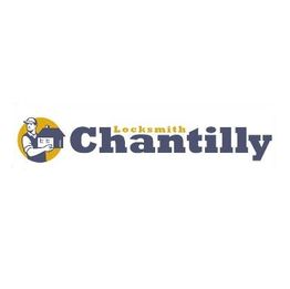"Logo of Chantilly Locksmith with a stylized figure holding keys on the left."