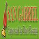 "San Gabriel logo with vacuum, green background, text: Carpet and Air Duct Cleaning."