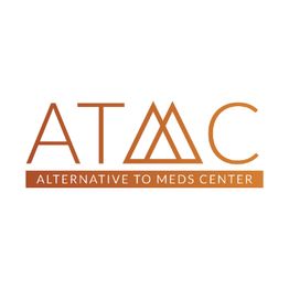 ATMC logo, text reads "Alternative to Meds Center" with stylized letters.