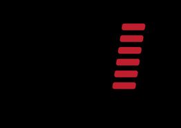 Seven red bars on a black background, aligned in a vertical column.