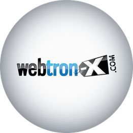 Webtron-X.com logo featuring bold text with a gradient background.