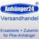 Textlogo "Anhaenger24 Versandhandel", Ersatzteile und Zubehör für Pkw-Anhänger in Blau.