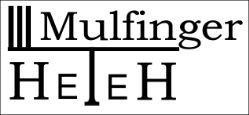 Logo mit der Aufschrift "Mulfinger HETEH" in schwarzer Schrift auf weißem Hintergrund.
