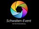 Buntes, spiralförmiges Logo mit Text: "Schwaben-Event - Für ihre Veranstaltung" auf schwarzem Hintergrund.