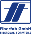 Logo der Fibertab GmbH, zwei blaue parallele Streifen mit Text darunter.