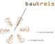 Logo mit dem Text "baukreis" und geometrischen Formen; Beschriftung "Architekten" und "Ingenieure".