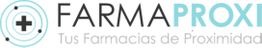 Logo de FarmaProxi con texto: "Tus Farmacias de Proximidad". Icono de cruz médica.