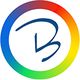 Buntes Kreis-Logo mit einem blauen "B" in der Mitte.