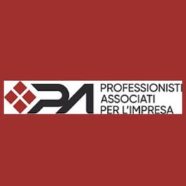 Logo "Professionisti Associati per l'Impresa" su sfondo rosso.