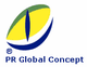 Logo von PR Global Concept, bestehend aus gelben, grünen und blauen geschwungenen Linien.