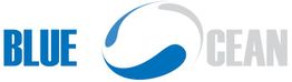 Logo mit blauem Schriftzug "BLUE", grauem "OCEAN" und stilisiertem blauem/weißem Wasser-Symbol.