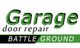 "Logo: Garage Door Repair Battle Ground with green and black text."