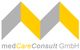 Logo von medCareConsult GmbH mit gelb-grauen M-Formen.