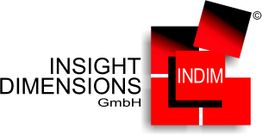 Logo von Insight Dimensions GmbH mit roten und schwarzen Quadraten.