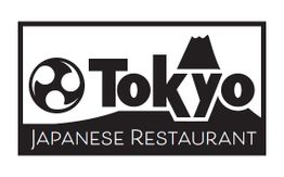 Tokyo Japanese Restaurant logo with a stylized mountain and circle design.