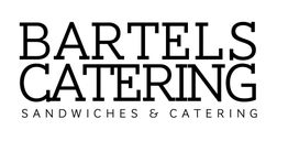 Logo van Bartels Catering, met tekst "Sandwiches & Catering" in zwarte letters.