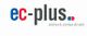 Logo mit Text "ec-plus" und Slogan "einfach.sicher.direkt." in Grau und Blau-Rot.