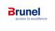 Logo von Brunel mit Schriftzug: "access to excellence" in Blau und Rot auf weißem Hintergrund.