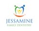 Logo of Jessamine Family Dentistry with abstract family figures forming a smile.