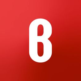 Número seis blanco sobre fondo rojo.