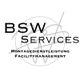 Logo mit Text: "BSW Services, Montagedienstleistung, Facilitymanagement".