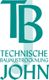 Logo mit den Buchstaben TB und Text: Technische Bauaustrocknung John.