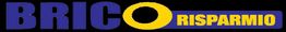 Logo con scritta "BRICORISPARMIO" in blu e giallo su sfondo nero.