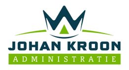 Logo van Johan Kroon Administratie met kroon en groene en blauwe kleuren.