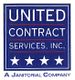 United Contract Services, Inc. logo with stars, labeled "A Janitorial Company."