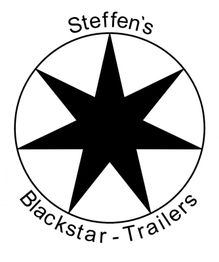 Schwarzer Stern in einem Kreis, Text: "Steffen's Blackstar-Trailers" oben und unten.