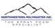 Logo with mountains, "Northwestern Polymaster Inc. The Spray Foam Specialist" text below.