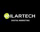 Logo of "Hilartech Digital Marketing" with stylized H in a yellow circle on a black background.