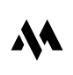 Abstract black geometric logo on a white background, forming an 'M' shape.
