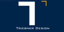 Logo von Triebner Design: große weiße "7" und kleine gelbe Ecke auf blauem Hintergrund.
