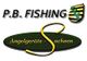 Logo mit Text "P.B. Fishing" und "Angelgeräte - Sachsen", dazu ein Wappen-Symbol.