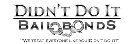 Logo of Didn't Do It Bail Bonds with handcuffs and slogan: "We treat everyone like you Didn't do it!"