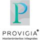 Logo de Provigia, letra "P" grande en verde y azul, con texto "Mantenimientos Integrales".