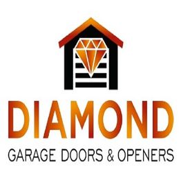 Logo for Diamond Garage Doors & Openers with a diamond and garage door graphic.