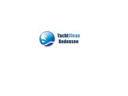 Logo von YachtClean Bodensee: Blauer Kreis mit weißem Segel, Text daneben in Blau und Schwarz.