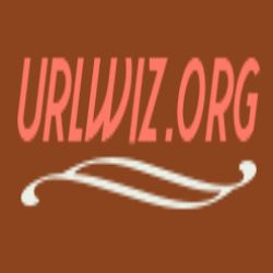 "Text 'URLWIZ.ORG' with ornate underline on a brown background."