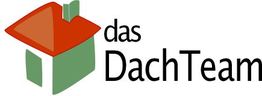Logo mit rotem Dach und grünem Haus, daneben der Text "das DachTeam".