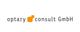 Logo mit dem Text "optary consult GmbH" und zwei orangefarbenen Quadraten.