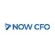 Blue "NOW CFO" logo with an abstract triangular icon on the left, against a white background.