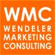WMC-Logo auf orangefarbenem Hintergrund mit der Aufschrift "Wendeler Marketing Consulting".