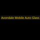 "Yellow text on black background: 'Avondale Mobile Auto Glass'."