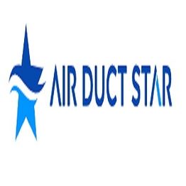 Logo with blue star and text "Air Duct Star" in bold blue letters.